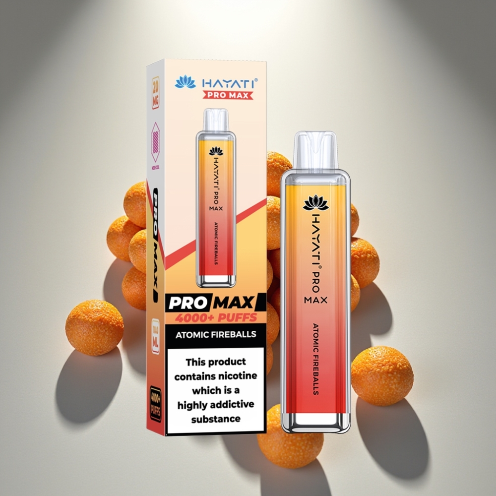 Hayati Pro Max 4000 Puffs Disposable Vape Atomic Fireballs Rechargeable 1400mAh