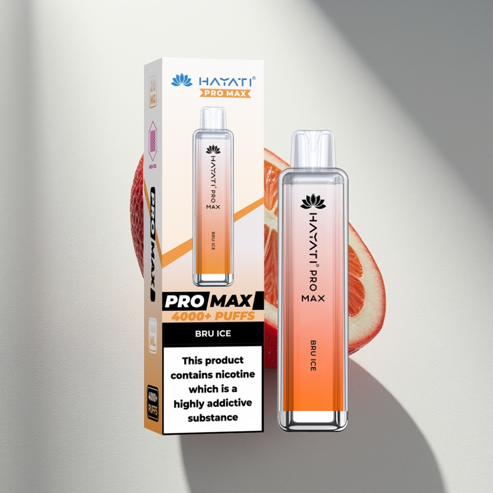 Hayati Pro Max 4000 Puffs Disposable Vape Bru Ice Rechargeable 1400mAh
