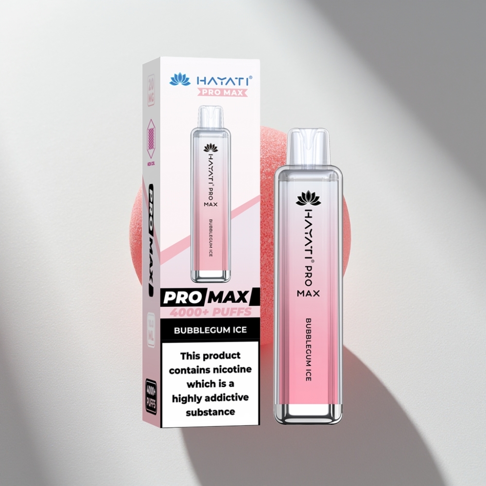Hayati Pro Max 4000 Puffs Disposable Vape Bubblegum Ice with Dual Mesh Coil