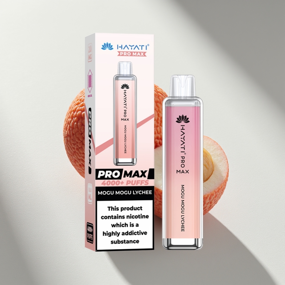 Hayati Pro Max 4000 Puffs Disposable Vape Mogu Mogu Lychee 1400mAh Rechargeable