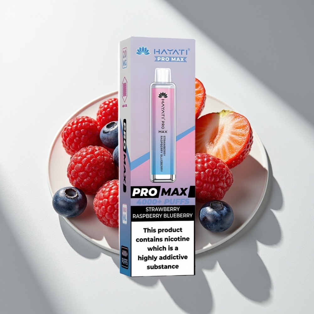 Hayati Pro Max 4000 Puffs Disposable Vape Strawberry Raspberry Blueberry 1400mAh