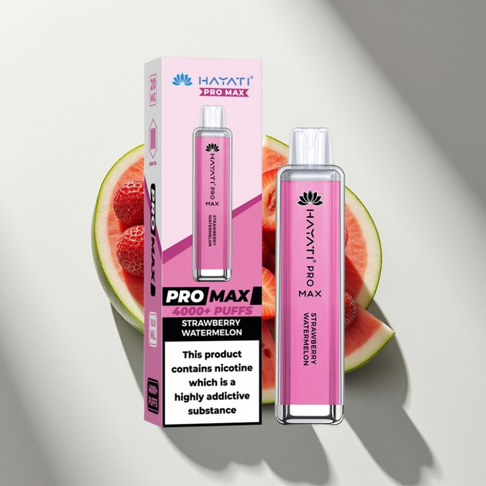 Hayati Pro Max 4000 Puffs Disposable Vape Strawberry Watermelon 1400mAh Rechargeable