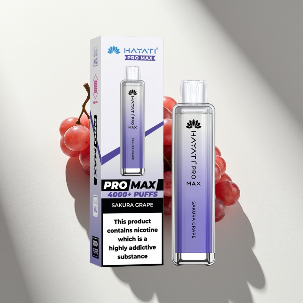 Hayati Pro Max 4000 Puffs Dual Mesh Disposable Vape Sakura Grape