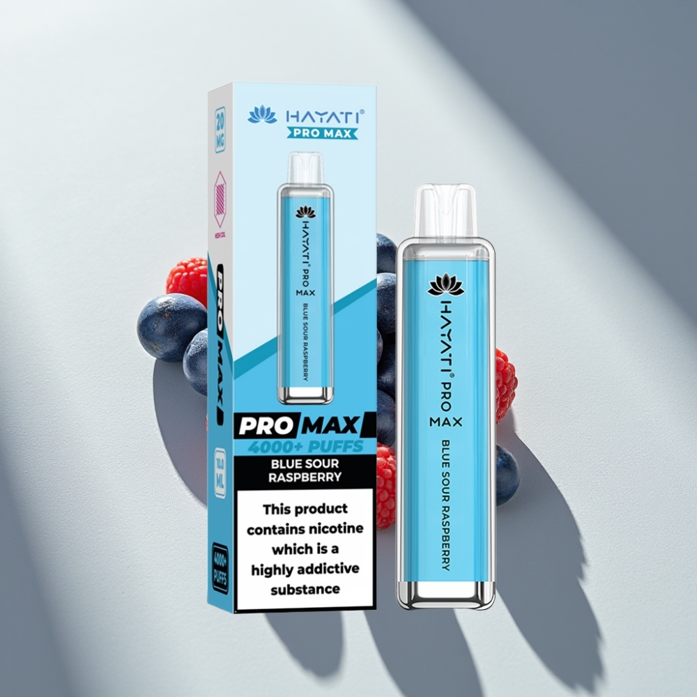 Hayati Pro Max 4000 Puffs Rechargeable Disposable Vape Blue Sour Raspberry