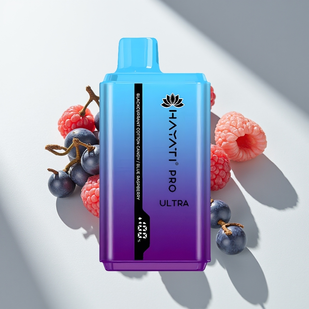 Hayati Pro Ultra 15000 Puffs 850mAh Blackcurrant Cotton Candy Blue Raspberry