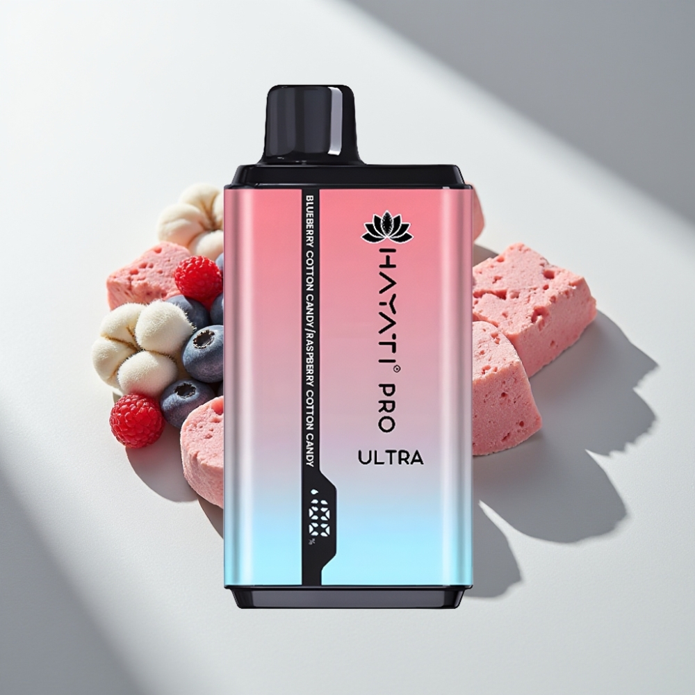 Hayati Pro Ultra 15000 Puffs 850mAh Blueberry Cotton Candy Raspberry Cotton Candy