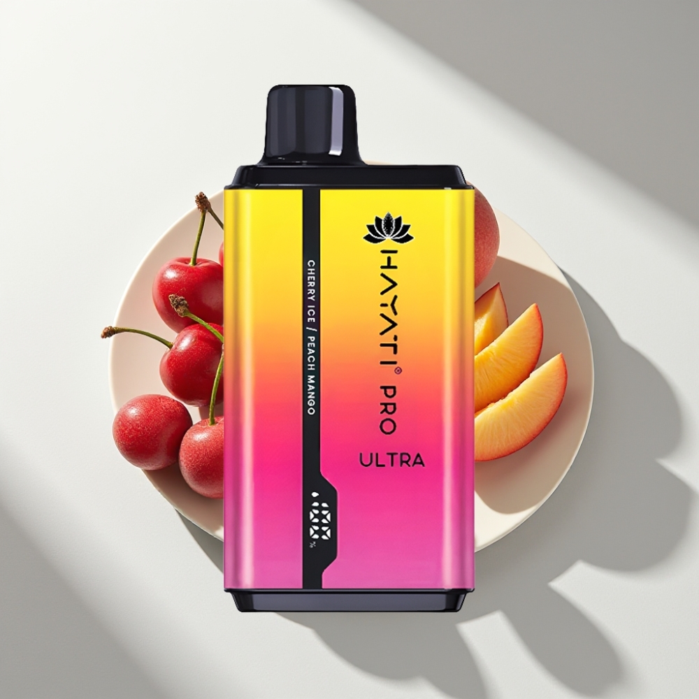 Hayati Pro Ultra 15000 Puffs 850mAh Cherry Ice Peach Mango