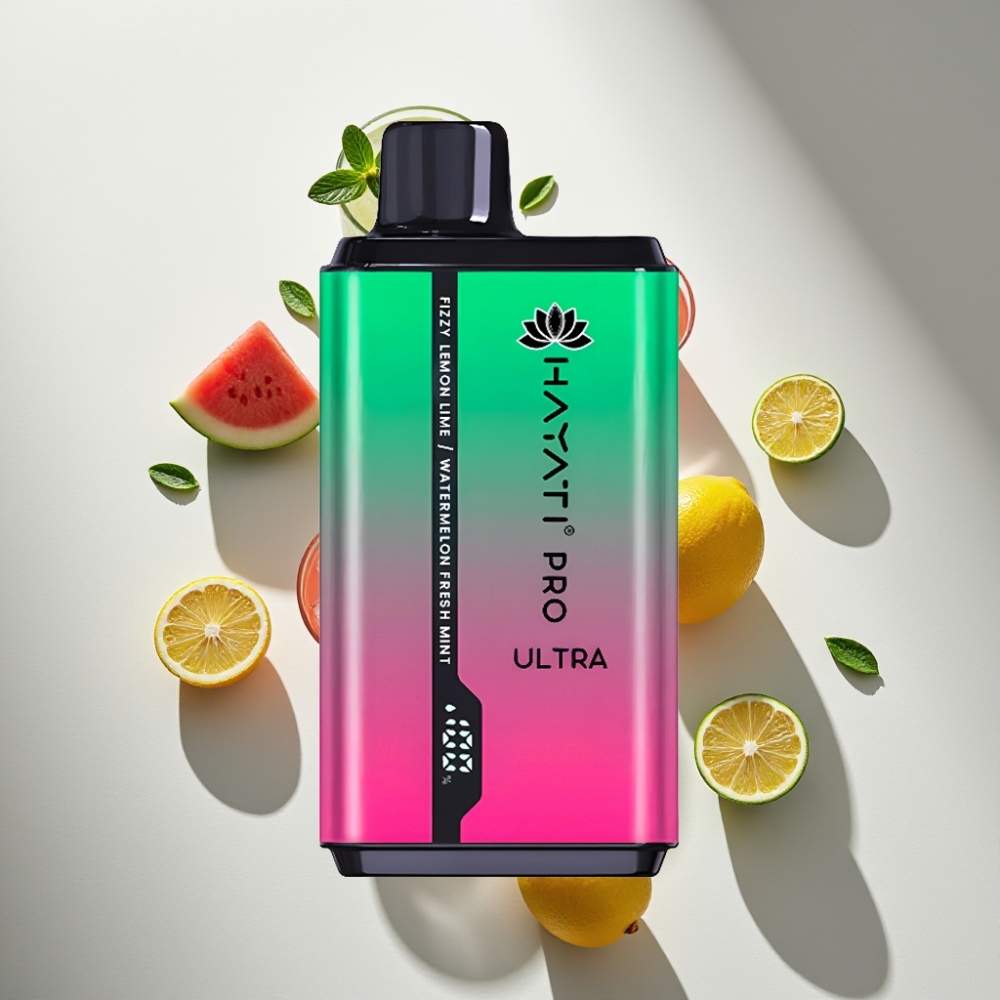 Hayati Pro Ultra 15000 Puffs 850mAh Fizzy Lemon & Lime Watermelon Fresh Mint