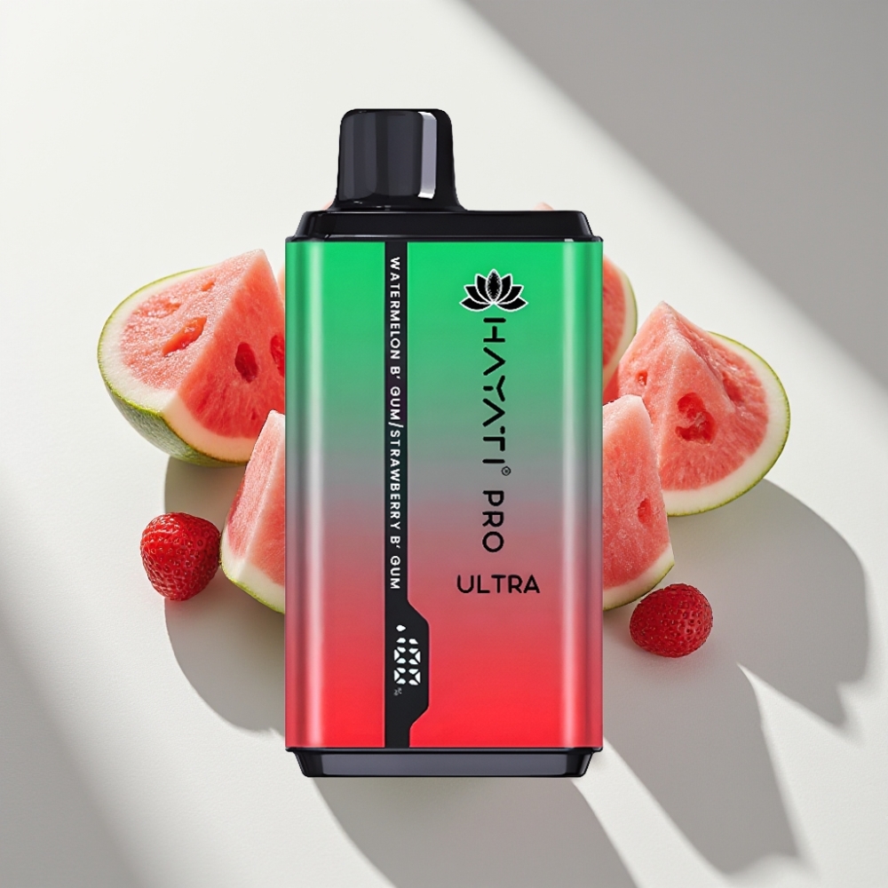 Hayati Pro Ultra 15000 Puffs 850mAh Watermelon Bubblegum Strawberry Bubblegum