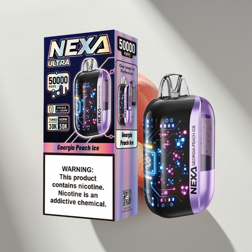 NEXA Ultra 50000 Puffs Disposable Vape Georgia Peach Ice with 20ml & Type-C