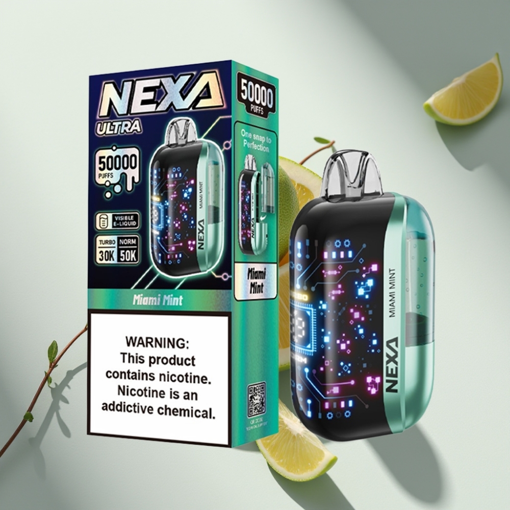 NEXA Ultra 50000 Puffs Disposable Vape Miami Mint with 20ml & Type-C Charging