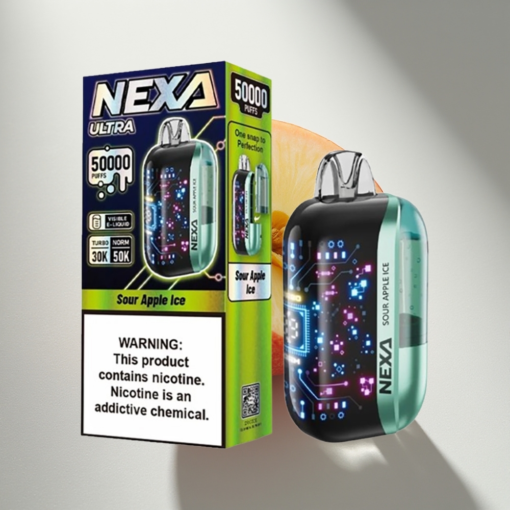NEXA Ultra 50000 Puffs Disposable Vape Sour Apple Ice with Type-C Charging