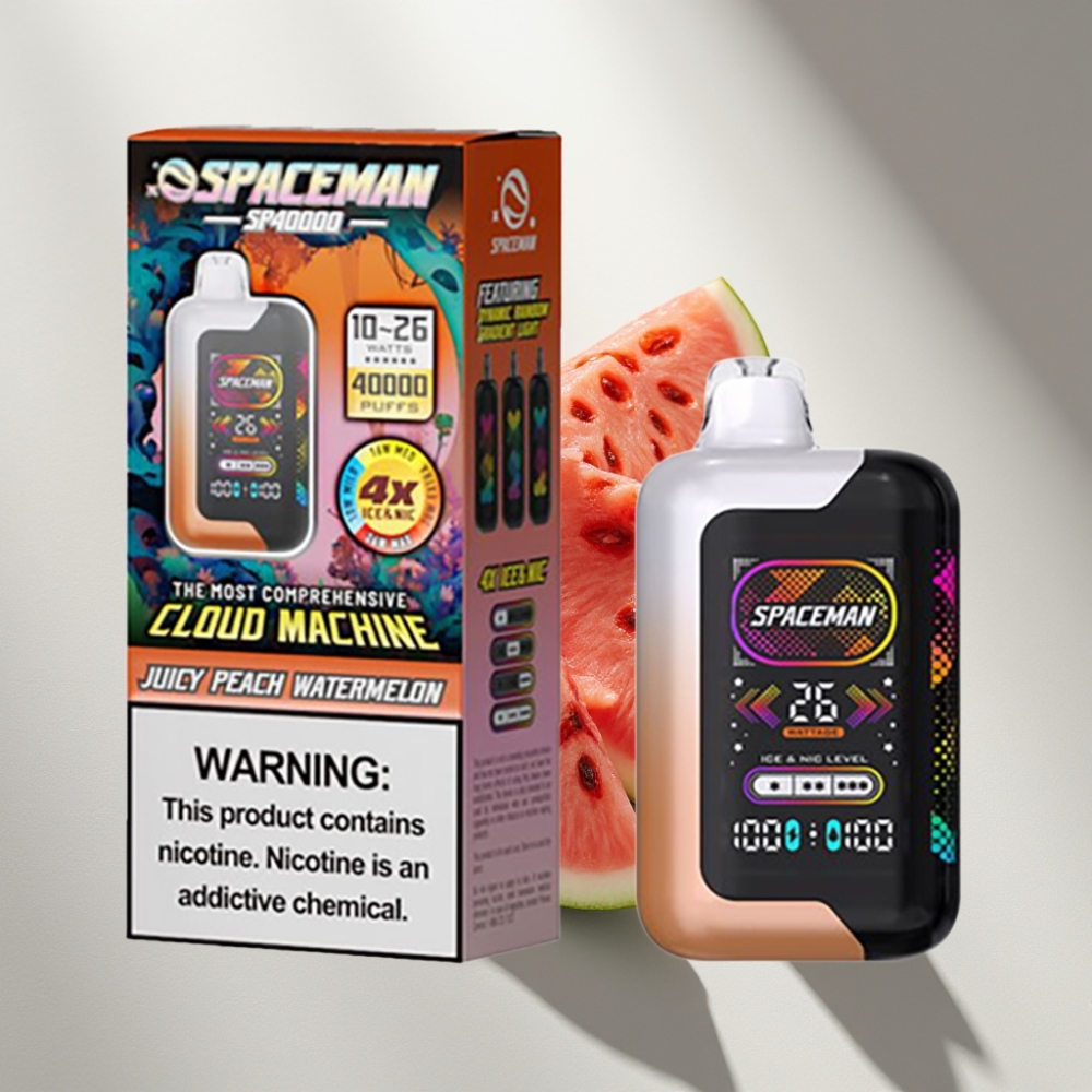 SMOK SPACEMAN SP40000 Zero Nicotine Disposable Vape Juicy Peach Watermelon 1000mAh