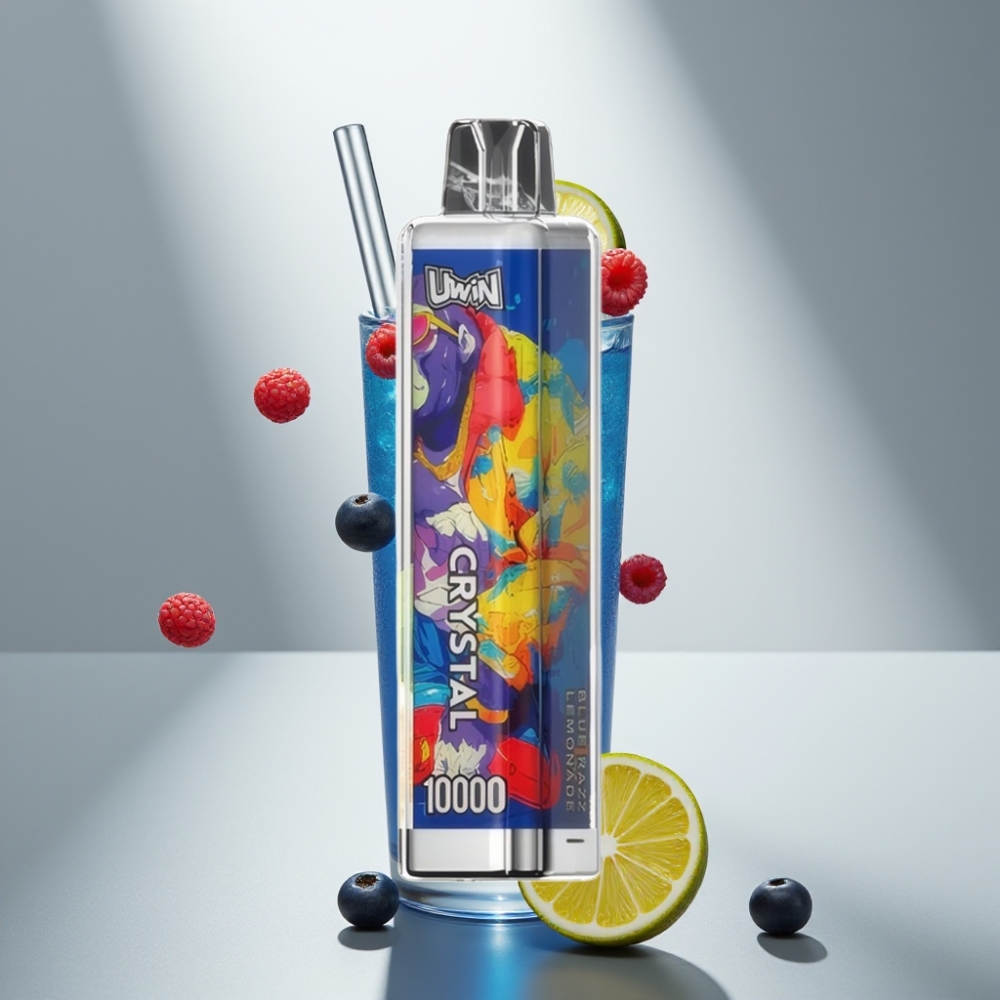 Uwin Crystal 10000 Puffs Disposable Vape Blue Razz Lemonade 18ml RGB Lights