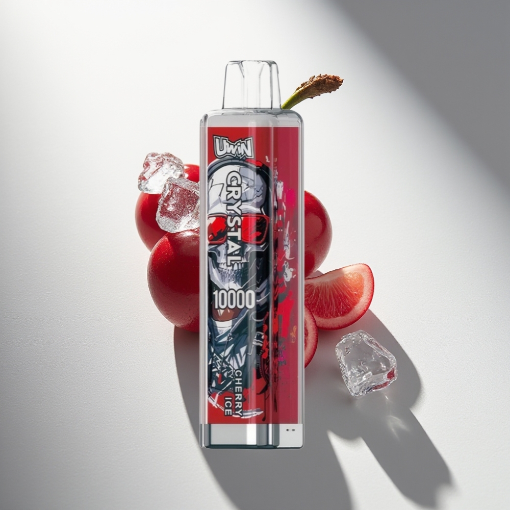 Uwin Crystal 10000 Puffs Disposable Vape Cherry Ice with RGB Lights & Type-C Charging