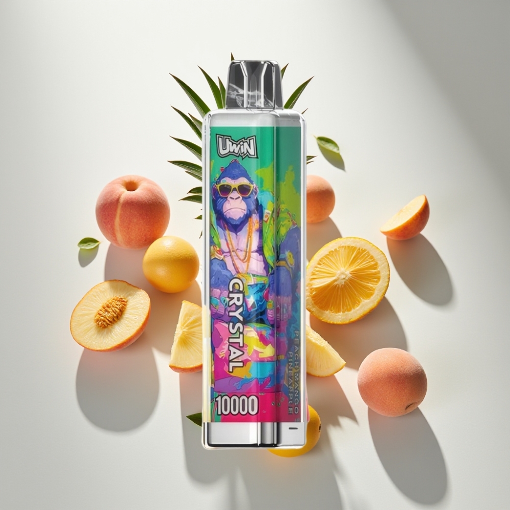 Uwin Crystal 10000 Puffs Disposable Vape Peach Mango Pineapple 18ml Type-C