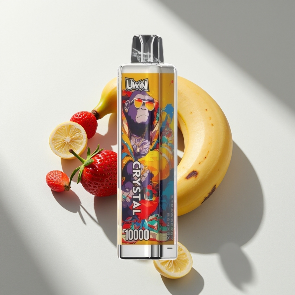 Uwin Crystal 10000 Puffs Disposable Vape Strawberry Banana 18ml Type-C