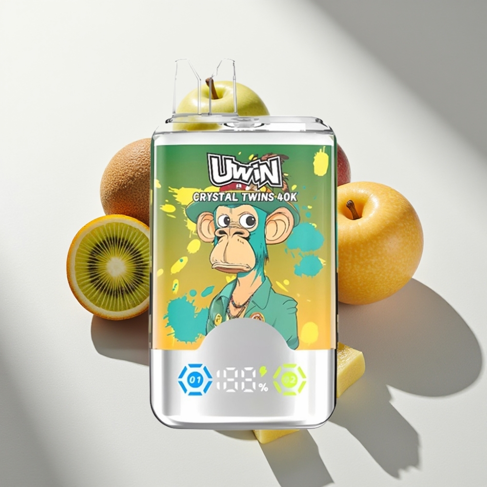 UWIN Crystal Twins 40000 Puffs Dual Flavor Kiwi Passion Fruit Guava Two Apple