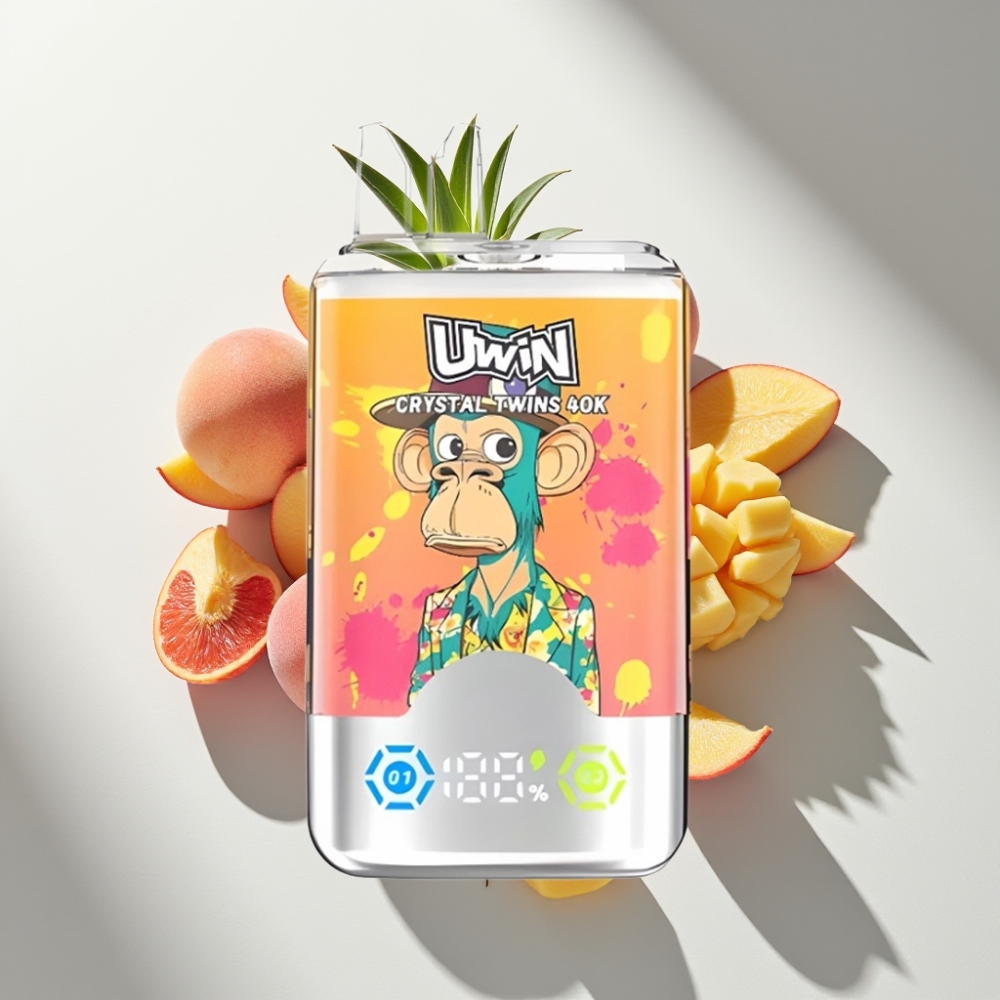 UWIN Crystal Twins 40000 Puffs Dual Flavor Peach Mango Pineapple Red Bull
