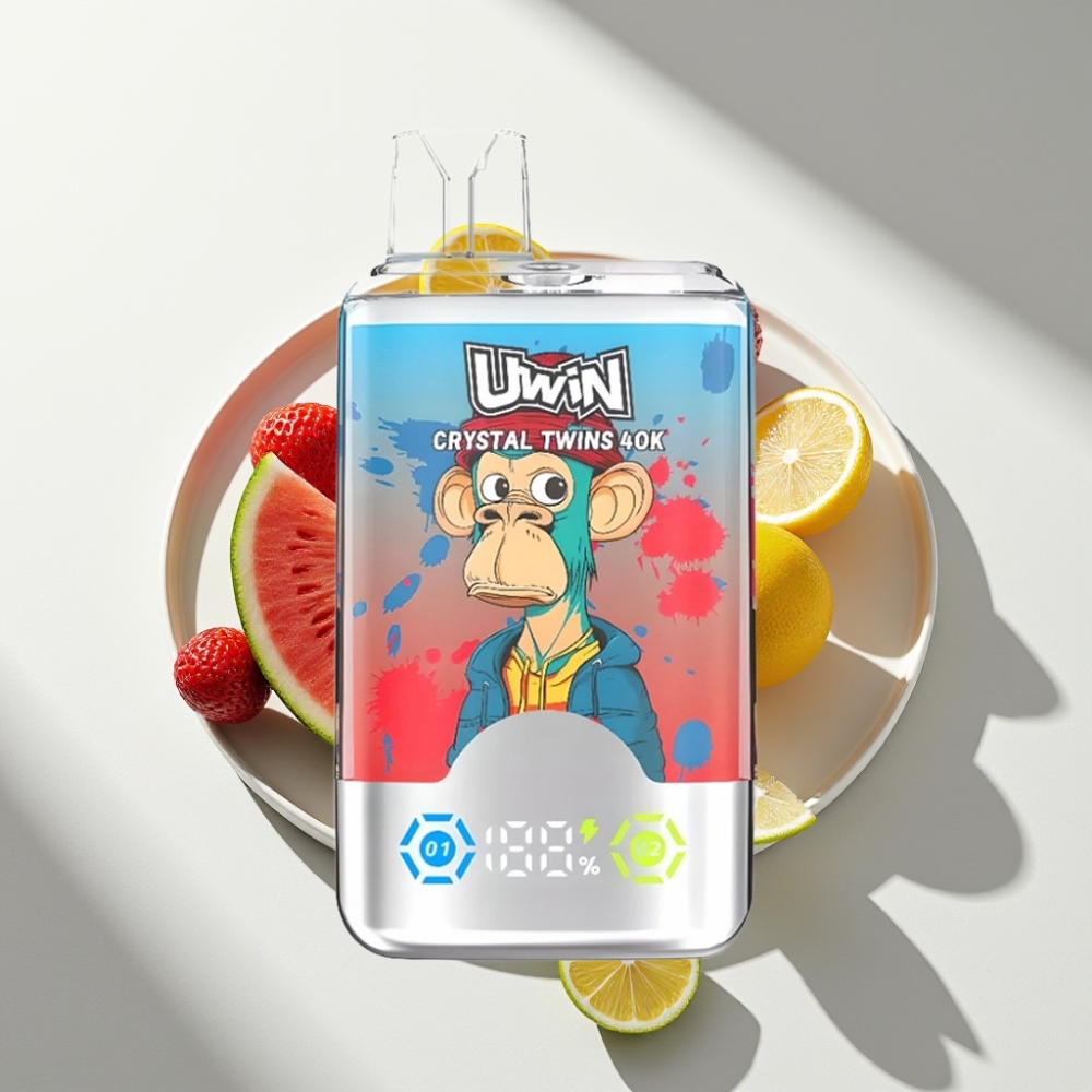 Uwin Crystal Twins 40000 Puffs Mesh Coil Strawberry Watermelon Lemon Lime