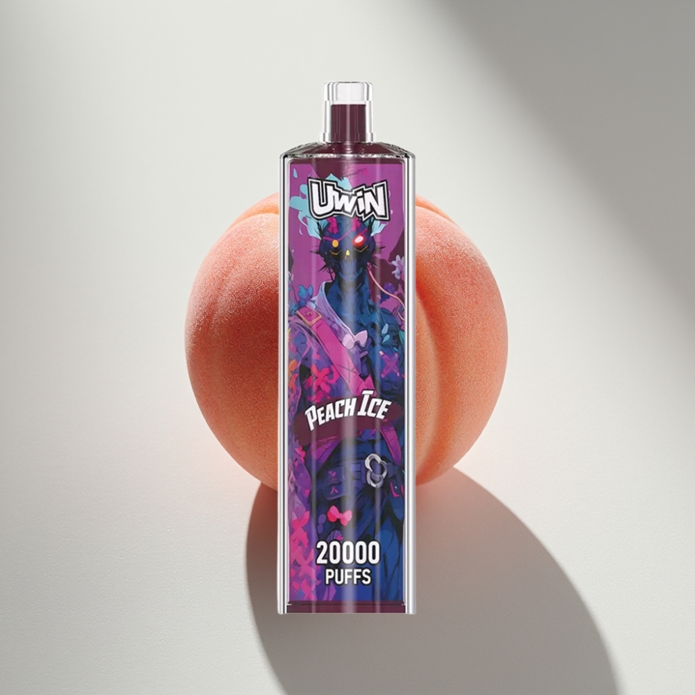 Uwin Shisha Hookah Crystal 20000 Puffs Peach Ice 22ml Mesh Coil
