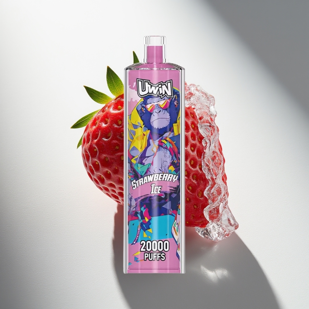 Uwin Shisha Hookah Crystal 20000 Puffs Strawberry Ice 22ml Mesh Coil