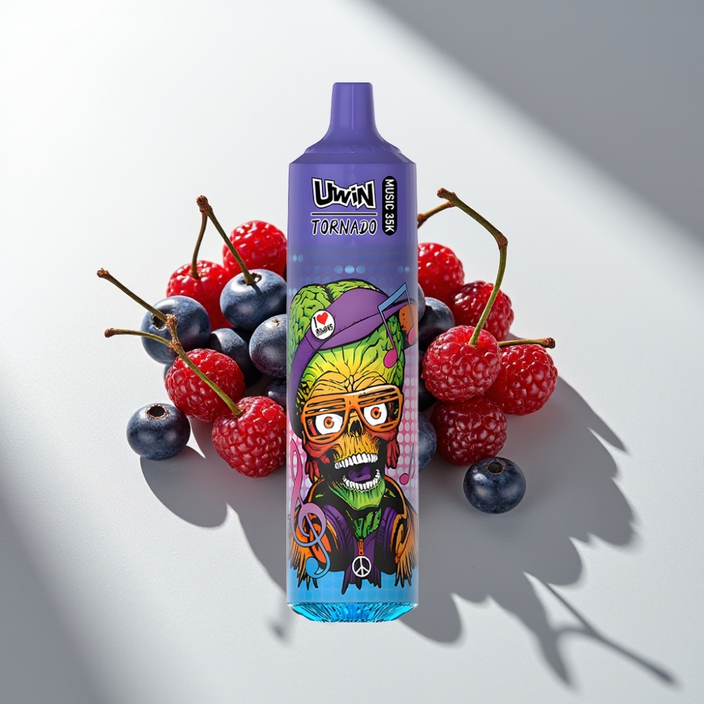 Uwin Tornado 35K Music Disposable Vape Blueberry Cherry Cranberry 600mAh