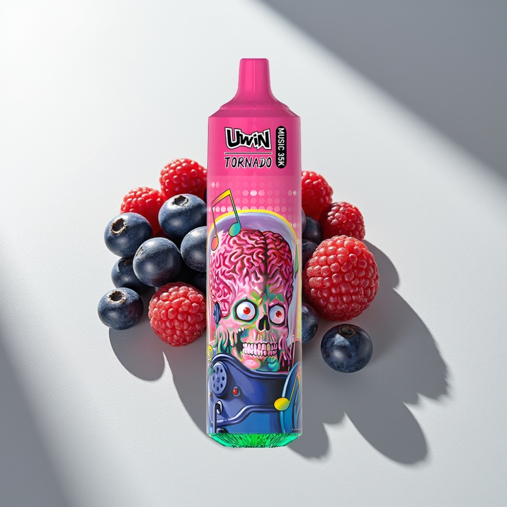Uwin Tornado 35K Music Disposable Vape Blueberry Raspberry 600mAh Type-C