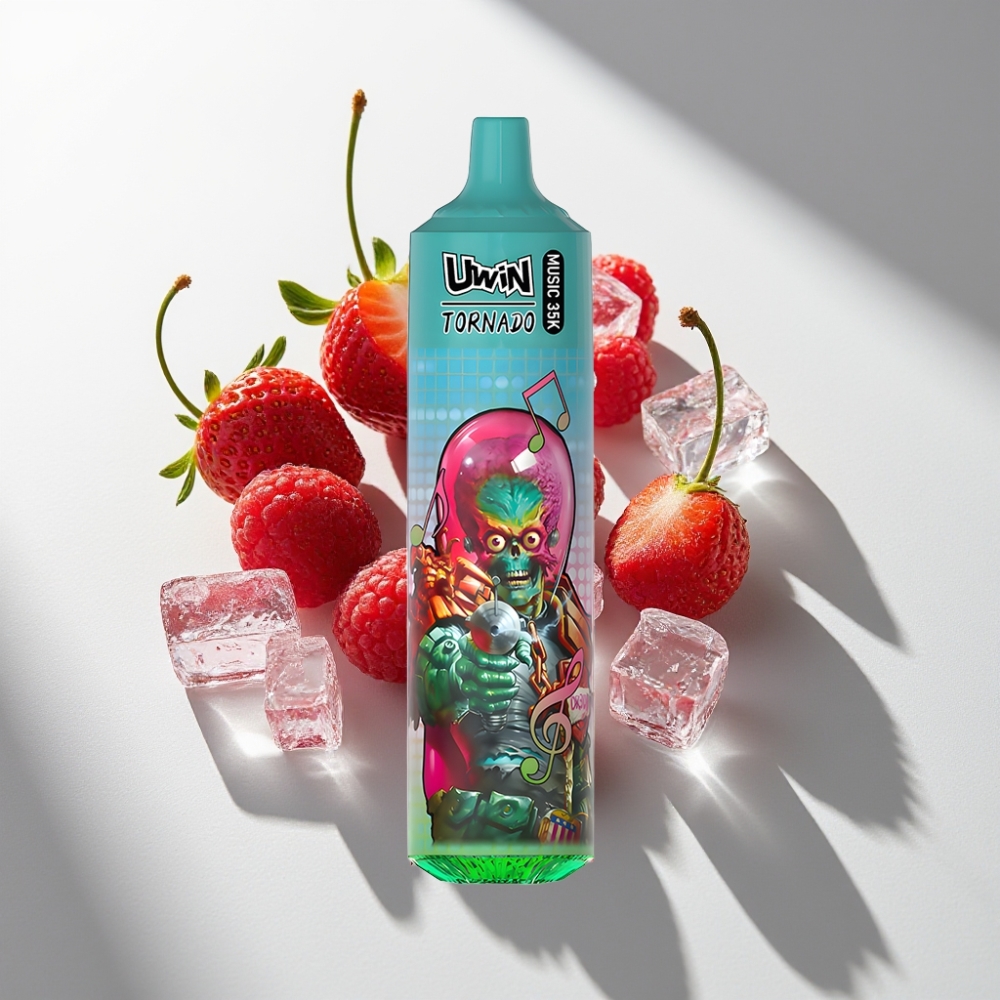 Uwin Tornado 35K Music Disposable Vape Strawberry Raspberry Cherry Ice 600mAh